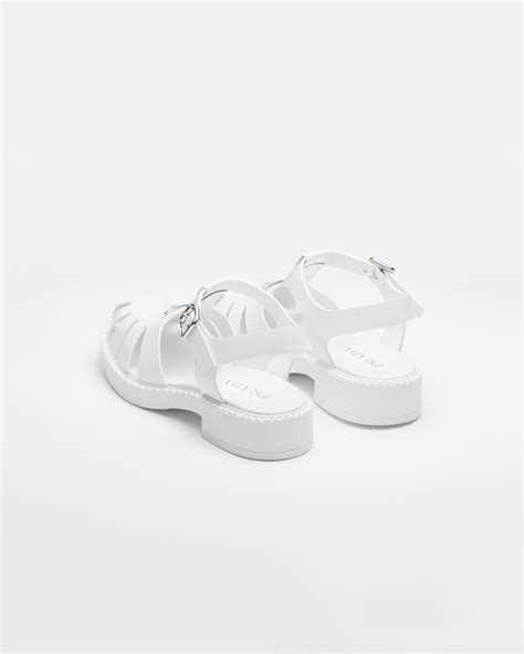 fisherman prada|White Brushed leather fisherman sandals .